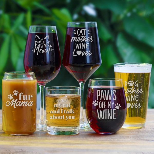 Cat Wine Glass - Etsy
