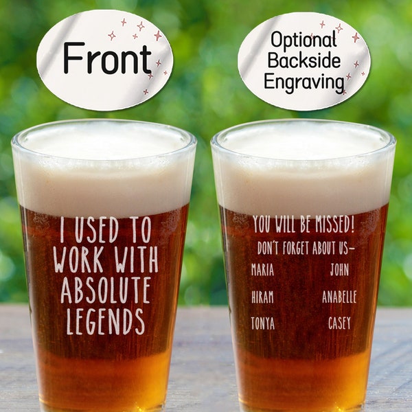 Farewell Gifts for Coworker Leaving Job Gift or Retirement Gift - Used to Work with Legends Beer Glass, Funny Retirement Gifts for Men