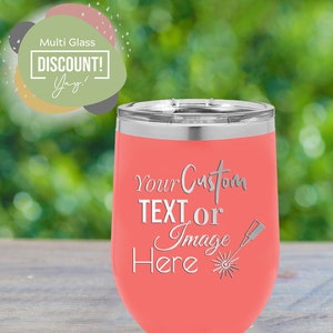 Personalized Wine Tumbler 12oz with Bulk Pricing - Great for Custom Wedding Favors, Party Favors, Birthdays, and Business Gifts