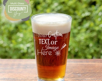 Personalized Beer Glass 16oz Pint Glass with Bulk Pricing - Custom Business Gifts, Corporate Gifts, Promotional Gifts, Office Gifts