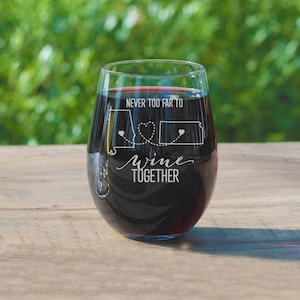 Long Distance Friendship Stemless Wine Glass | Personalized Going Away, Graduation, Remote Working or Moving Gift | Multiple States