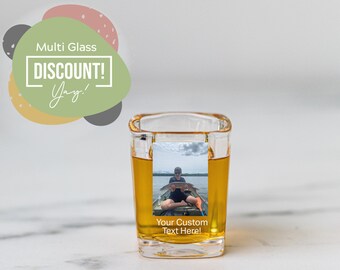 Personalized Shot Glass with Photo - Custom Business Gifts, Corporate Gifts, Promotional Gifts, Office Gifts, 21st Birthday