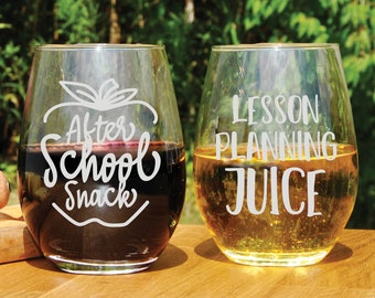 Download Teacher Wine Glass Etsy