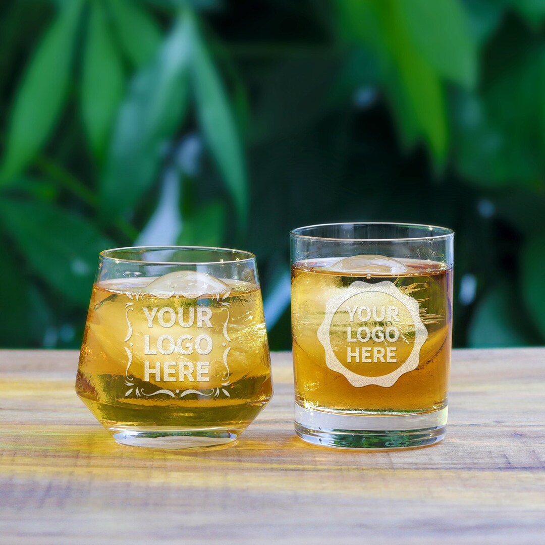 Custom Logo Whiskey Glasses Add Your Personalized Design or Company