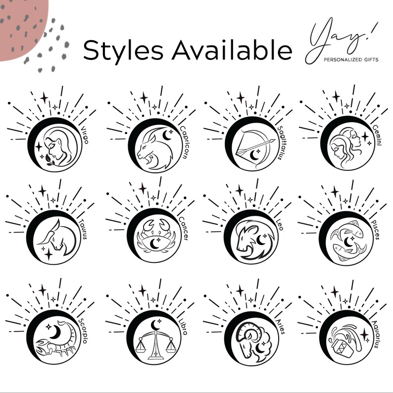 Zodiac Astrology Sign Wine Glasses Multiple Glass Options Etsy