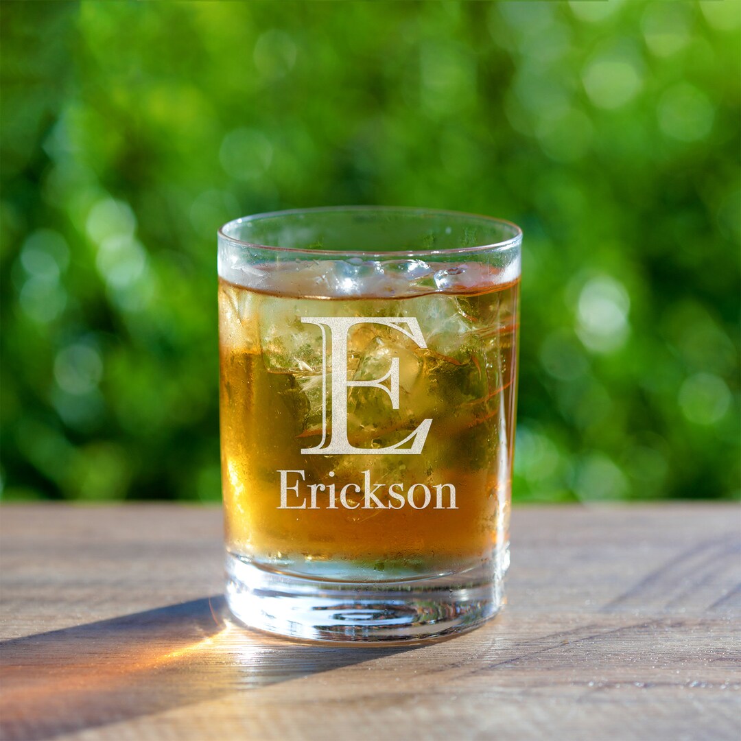 Personalized Whiskey Glasses Custom Name or Initial Monogram Etsy