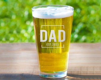 New Dad Beer Glass or Whiskey Glass - Pregnancy Announcement Glassware | Pregnancy Reveal to Dad or New Dad Gift