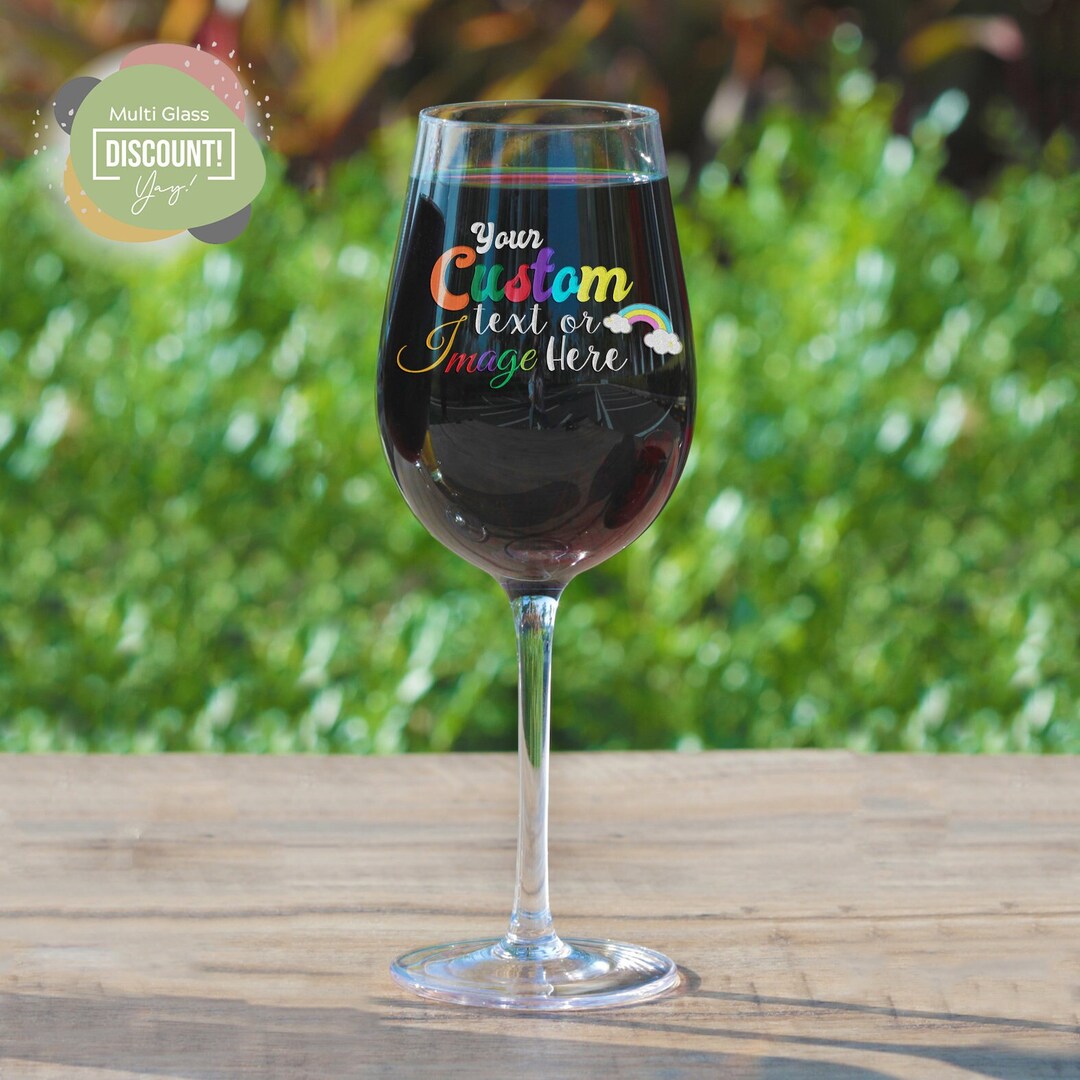 Personalized Printed Wine Glass Stemmed With Bulk Pricing Custom