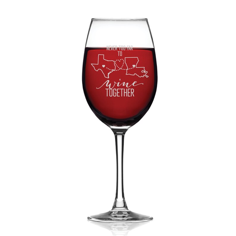 Engraved Multiple State Stemmed Wine Glass Graduation Multiple States to Choose From Custom Going Away or Moving Gift