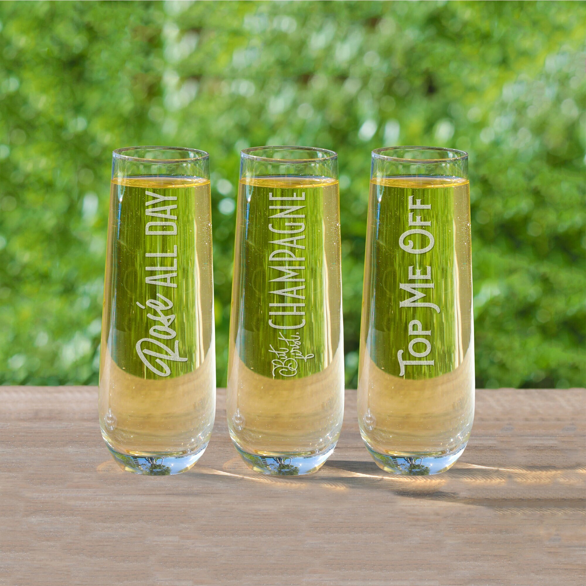 Printed Korabel Stemless Champagne Flutes (6 Oz.)