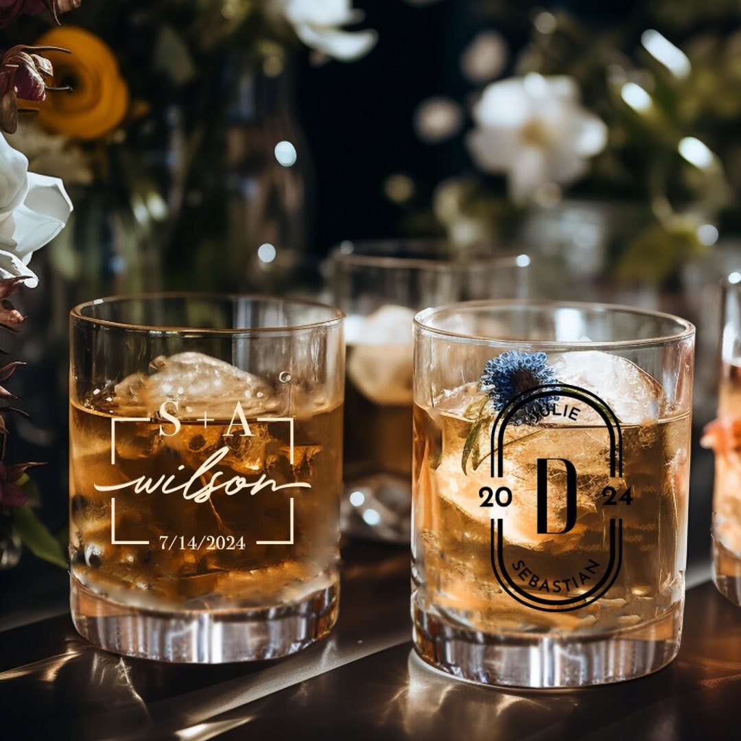 Personalized Printed Whiskey Glass Wedding Favors All in One Monogram — free download