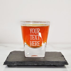 Custom Text Shot Glasses Bulk | Personalized Shot Glass | Great for Birthdays, Bachelorette Party, Bachelor Party or Wedding Favors