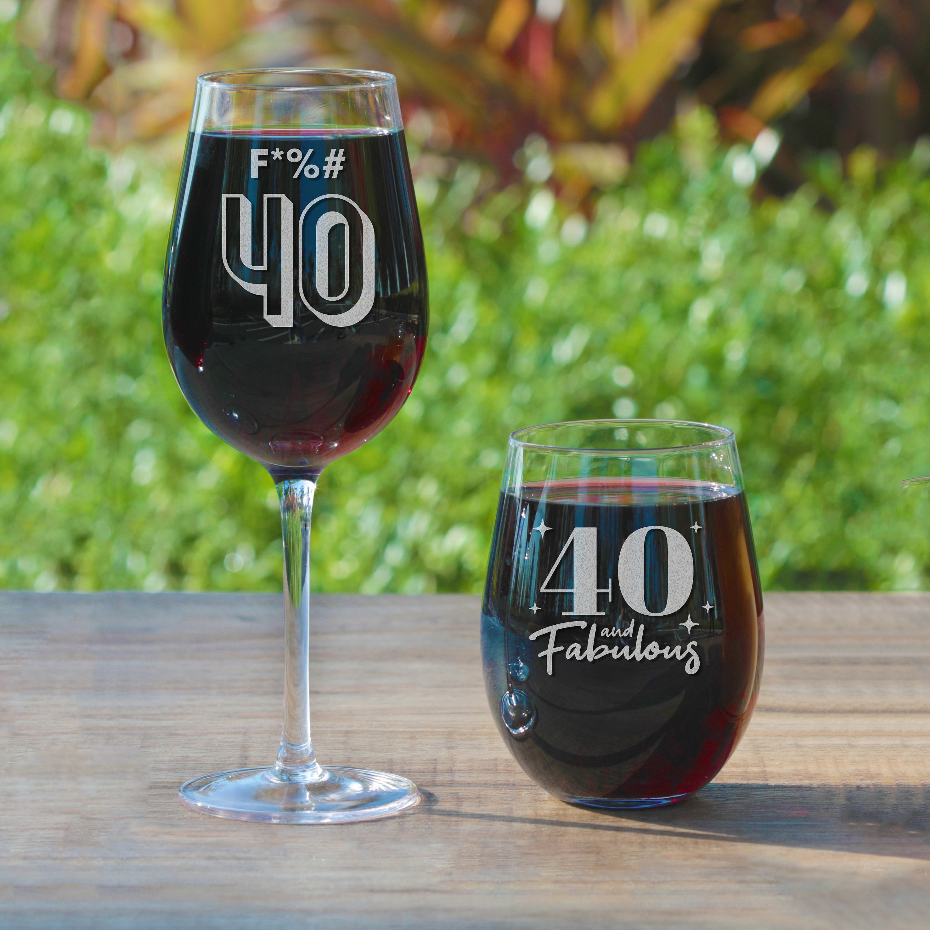 Personalized Birthday Stemless Wine Glass, Design: BDAY5 - Everything Etched