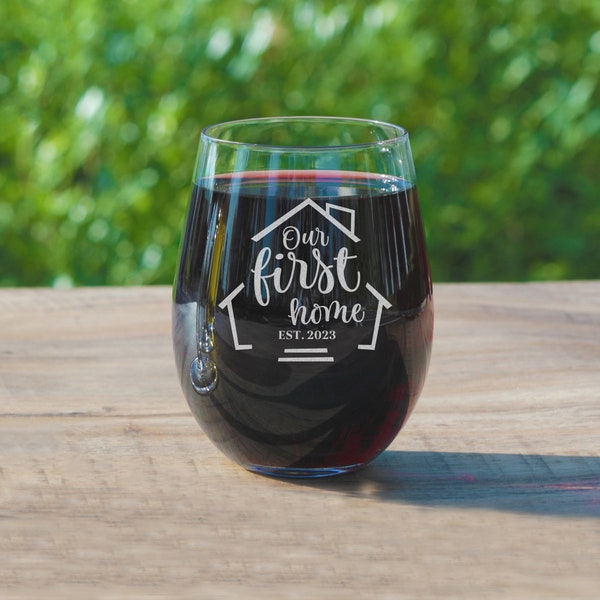 New Home, New Adventure, New Memories Wine Glass-Gift for First Time Home Buyer, New Homeowner or First Home Gift - Realtor Gift for Clients