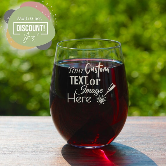 Wine cooler and engraved stemless wine glass set – out of stock