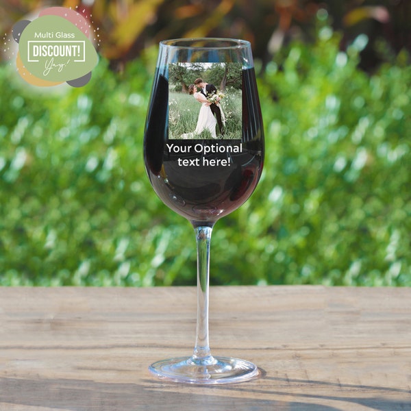 Personalized Wine Glass Stemmed with Photo - Custom Business Gifts, Clients, Wedding Favors, Parties, Birthdays, Events
