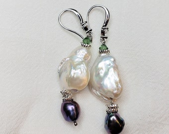 Boucles d'oreilles perles d'eau douce Boucles d'oreilles pendantes cadeau pour elle