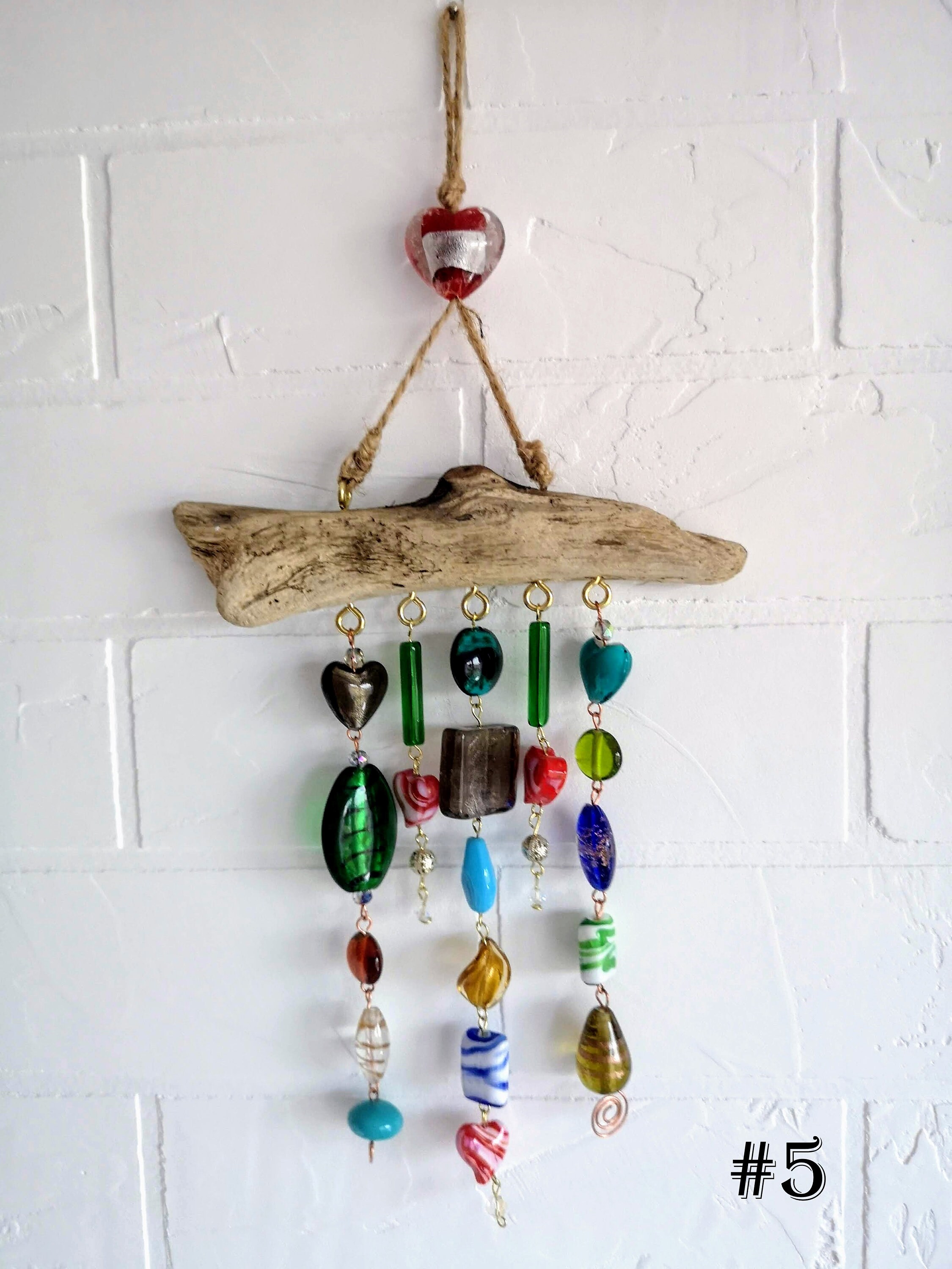 Driftwood Suncatcher With Murano Lampwork Glass Beads - Etsy