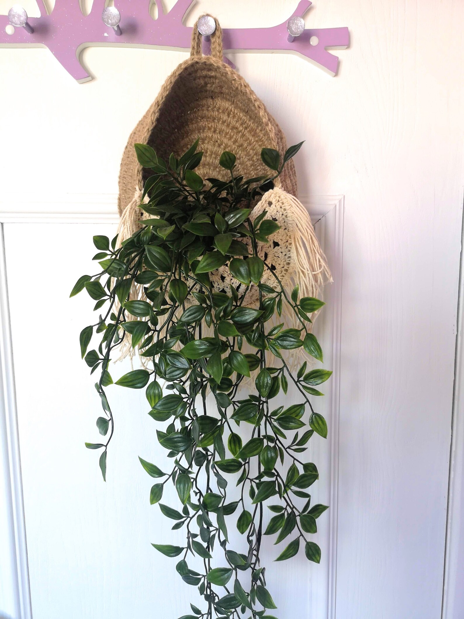 Hanging Storage Basket Jute Handmade Wall Decor Basket Etsy