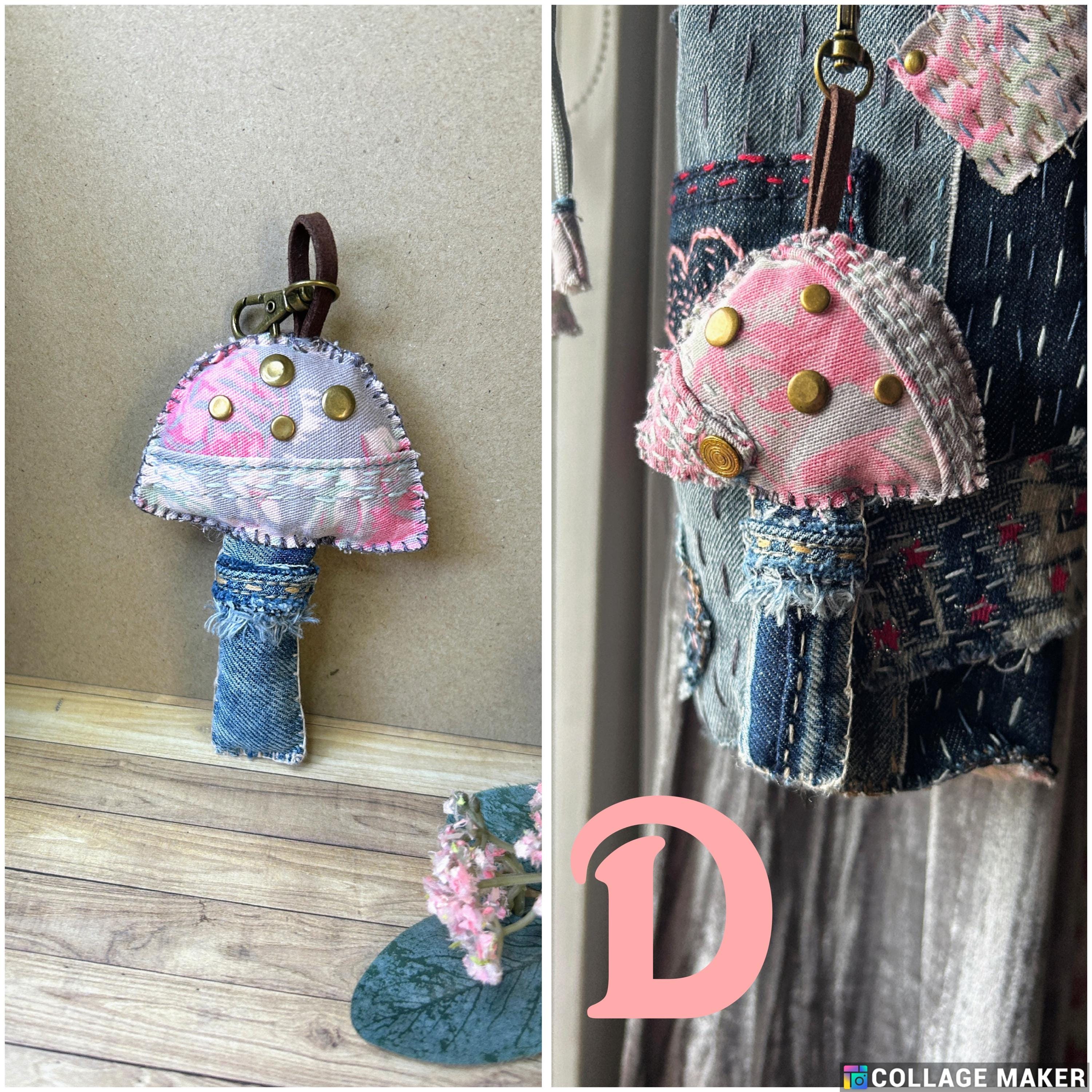 Upcycled Denim Cats Dogs Handbag Keyrings Bag Charm Keychain - Etsy