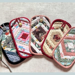 Eyeglasses case fabric patchwork glasses case handmade padded case reading glasses case