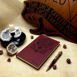 Engraved Leatherette Journal: Cleric DnD, Personalized RPG Gift
