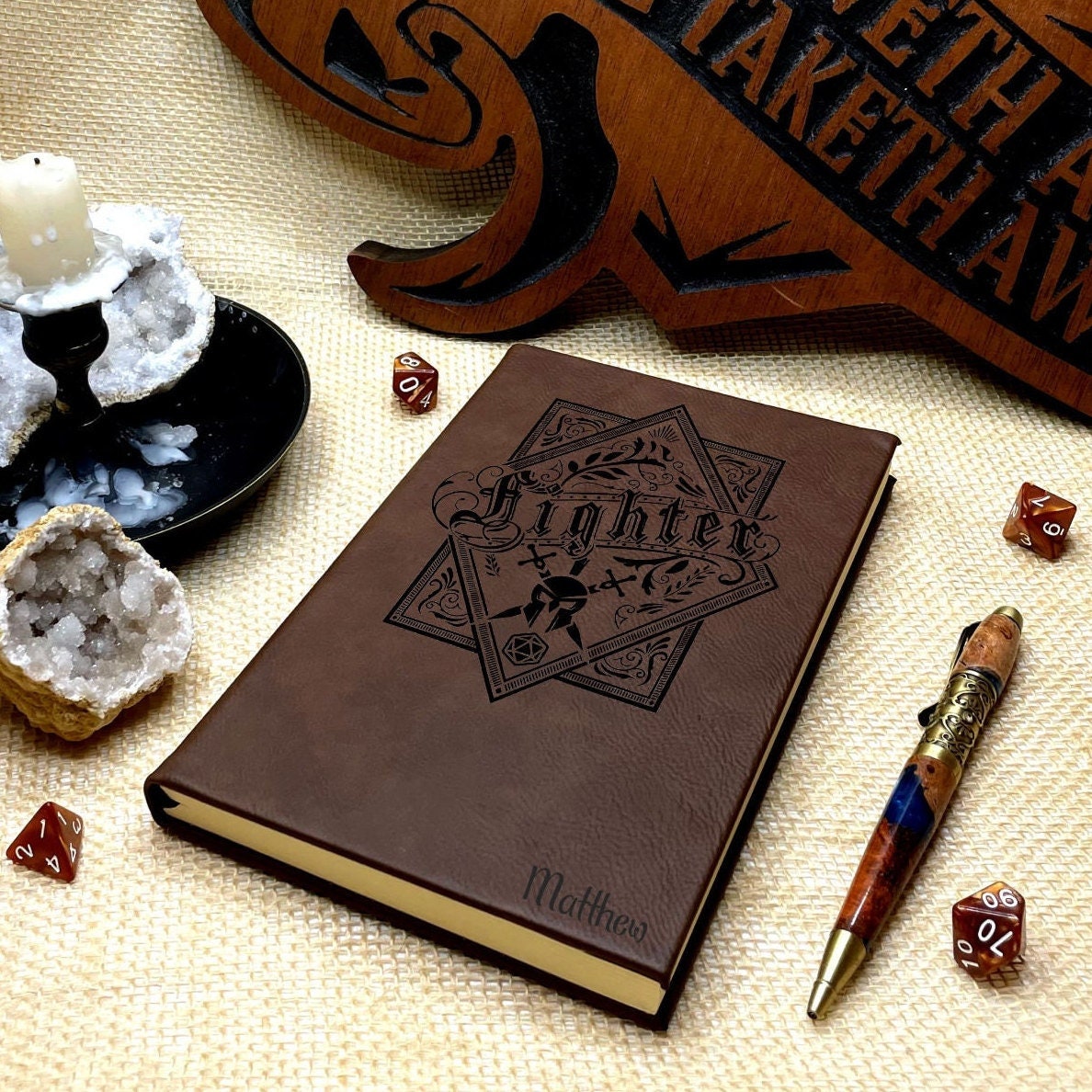 Mythrojan Handmade Leather Vintage Etched Cover Medieval Fantasy DnD  Journal: 0880165417420: : Office Products