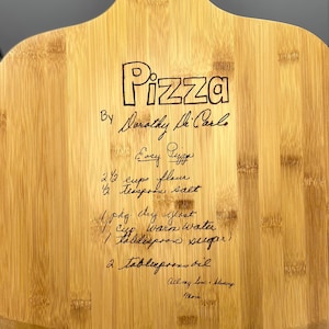 LARGE Custom Engraved Bamboo Pizza Paddle Cutting Board & Pizza Cutter Set Charcuterie
