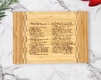 Family Recipe Cutting Board, Personalized Gift, Laser Engraved, Cutboard, Kitchen, Houseware, Wedding, Housewarming