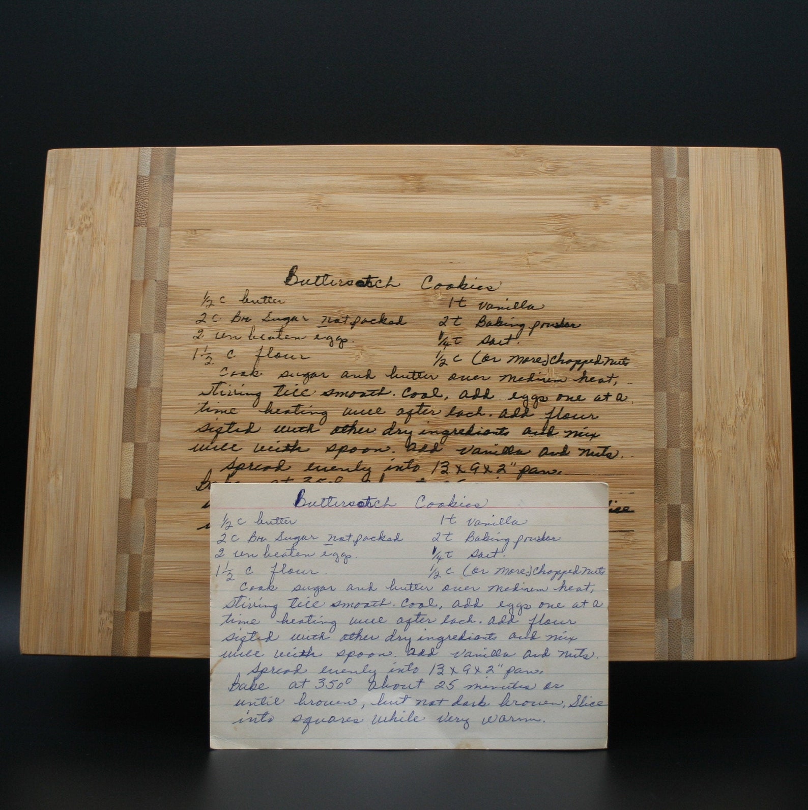 personalized recipe cutting board