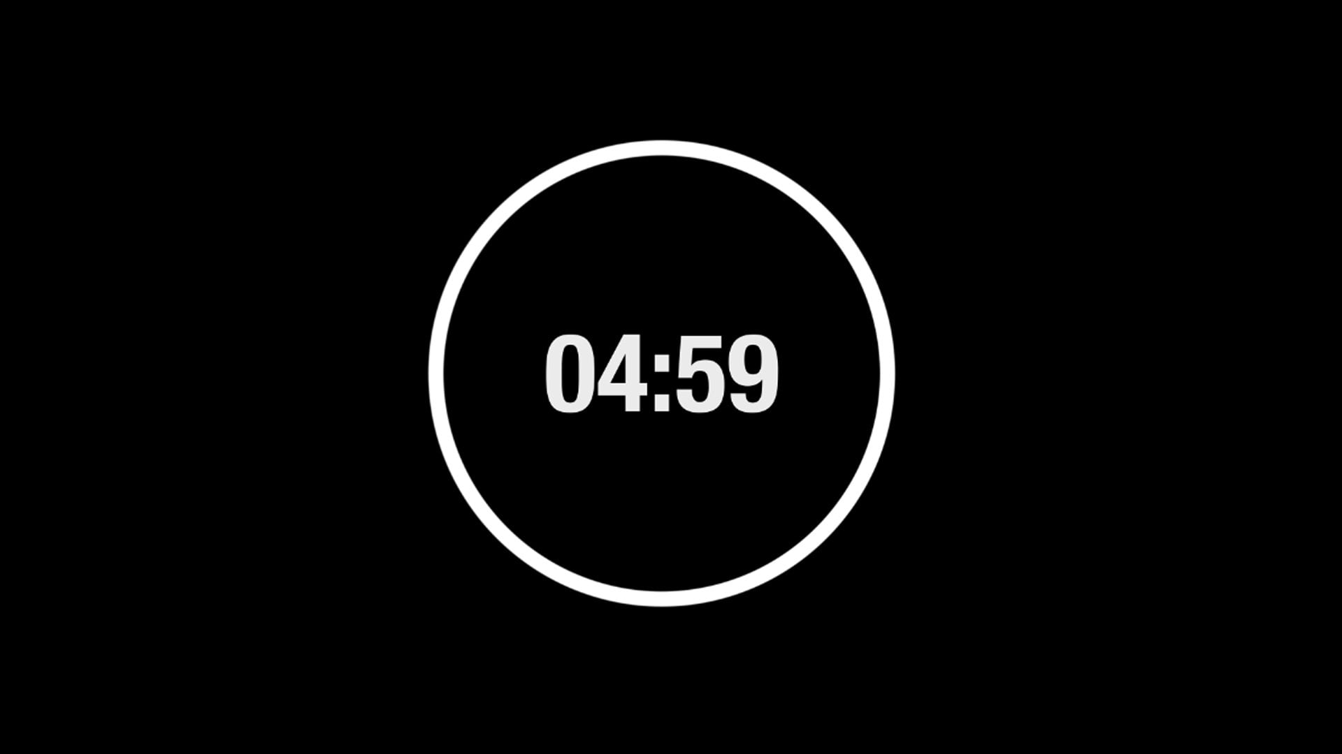 White Animated Countdown Timer for 5 Minutes for Videos Etsy