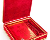 Special Velvet Covered QuranKerim and Rosary Gift Box Special Dowry Gift Velvet Coated Quran Chest Velvet Crate Box Size 28x 27 x 8 cm