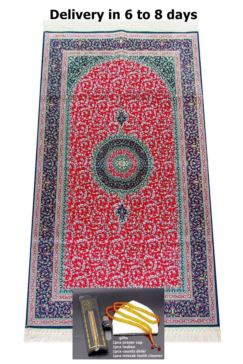 Silk Prayer Rug Red Prayer rugGifts in the package prayer Etsy
