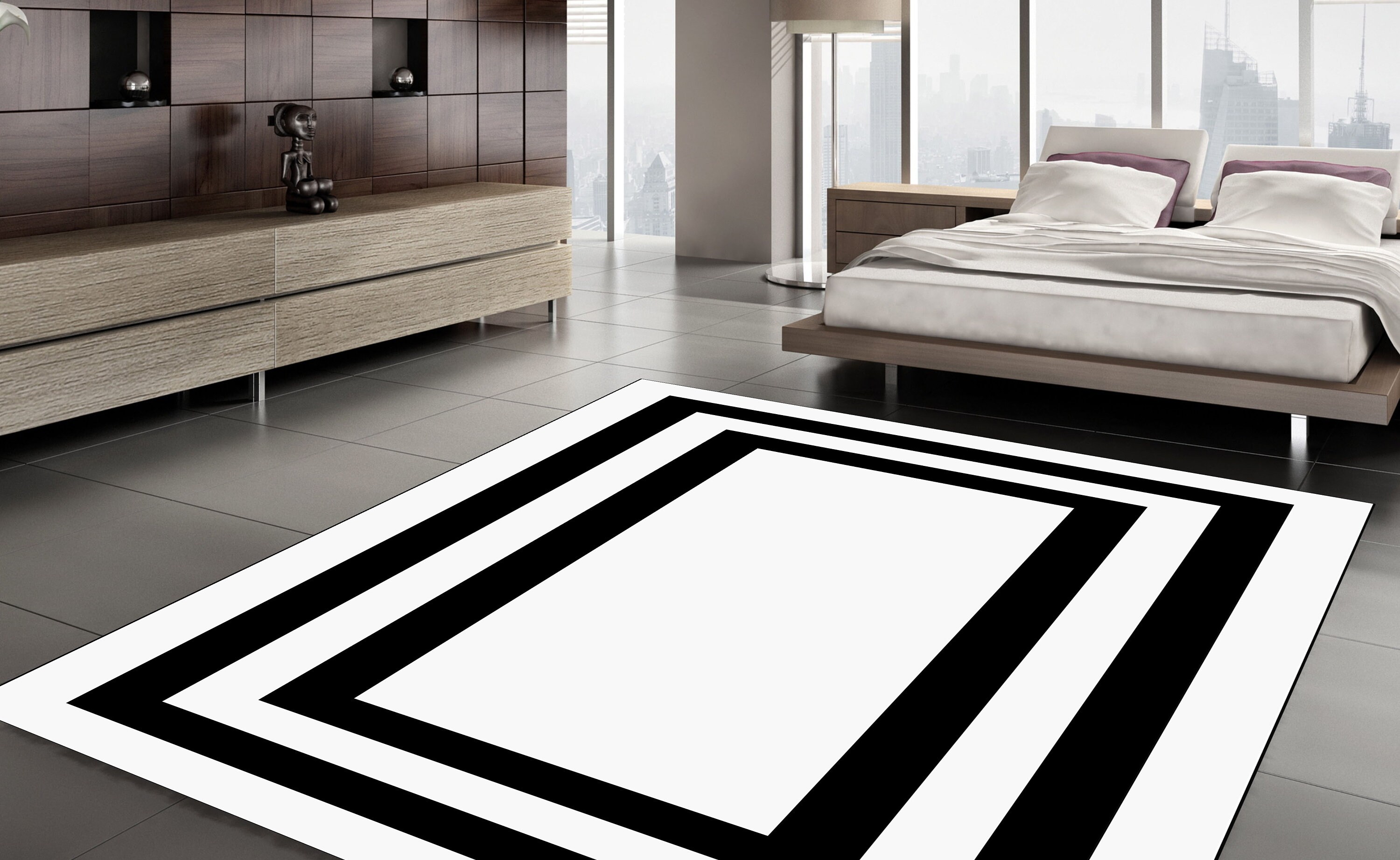 Black White Living Room Carpet Rug Home Kilim Floor NonSlip Etsy