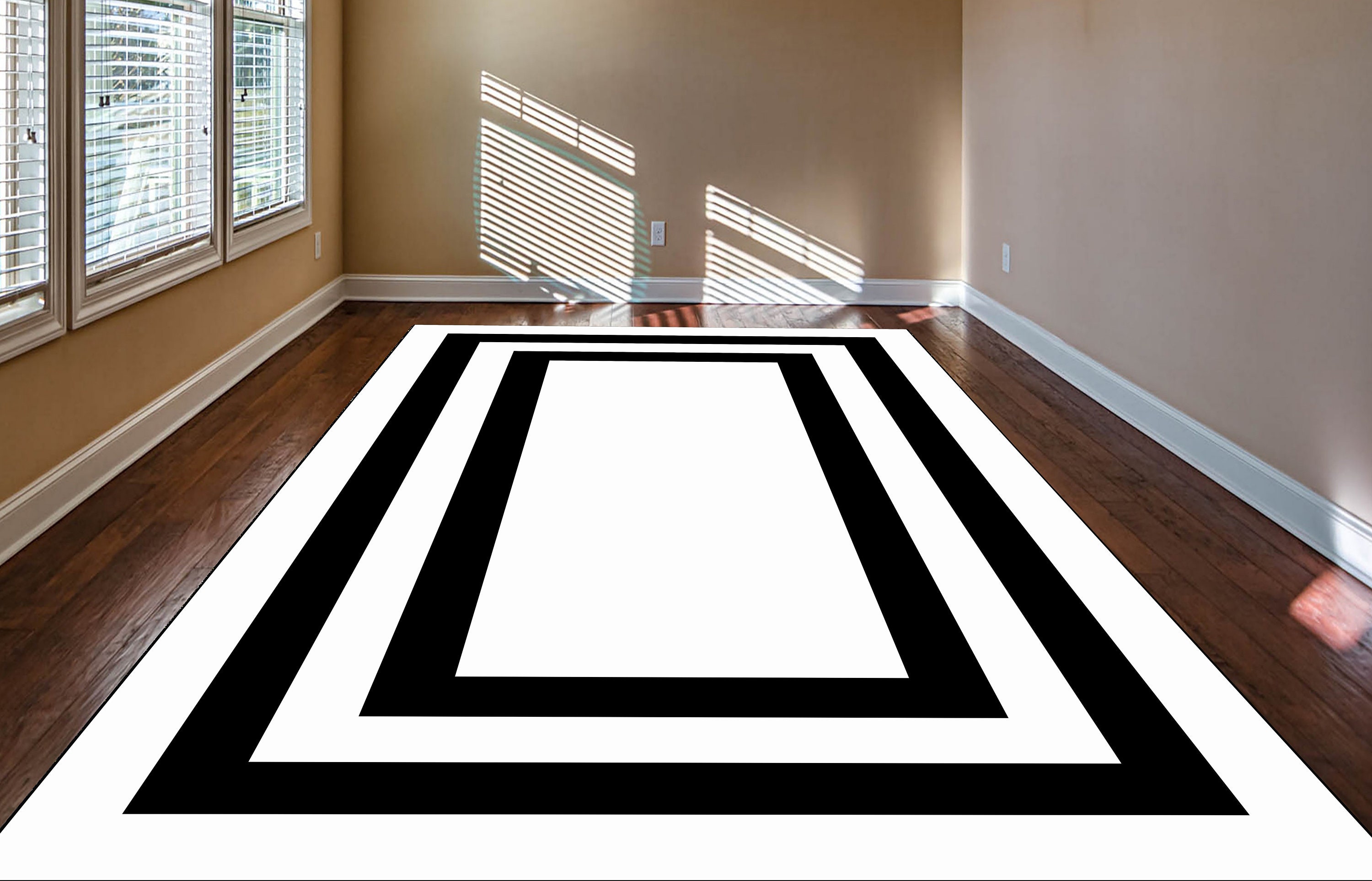 Black White Living Room Carpet Rug Home Kilim Floor NonSlip Etsy