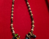 Mosaic Jasper Cloisonne bead necklace