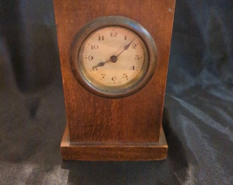 Vintage 1940 made in Germany wood and brass clock