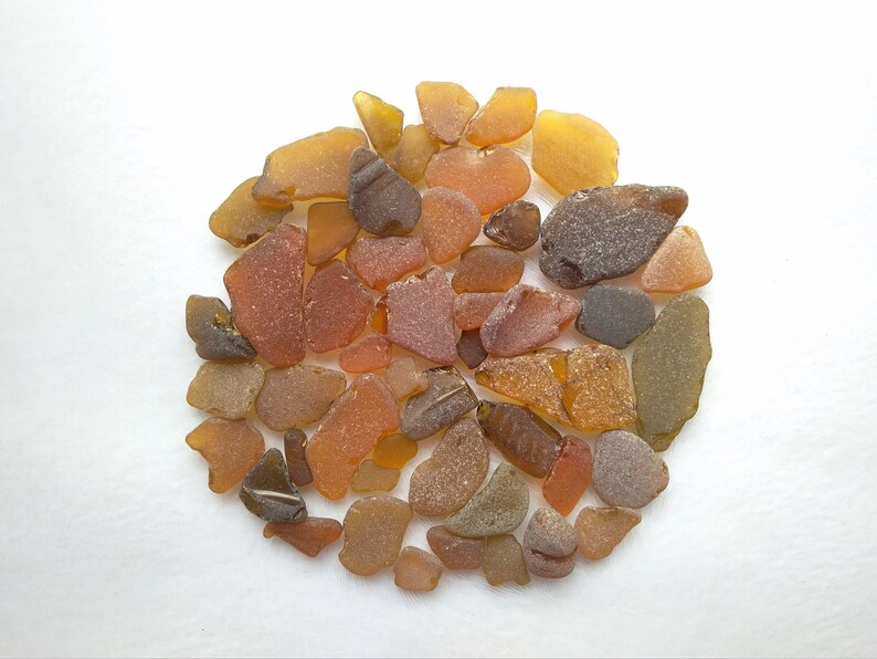 Brown and Amber Sea Glass 100g 3.5oz Decorative Crafts image 0