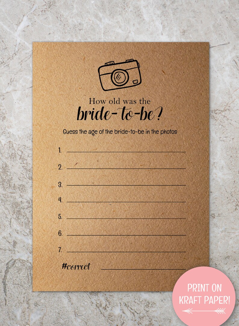 How Old Was the Bride-to-be How Old Was the Bride-to-be Bridal Shower ...