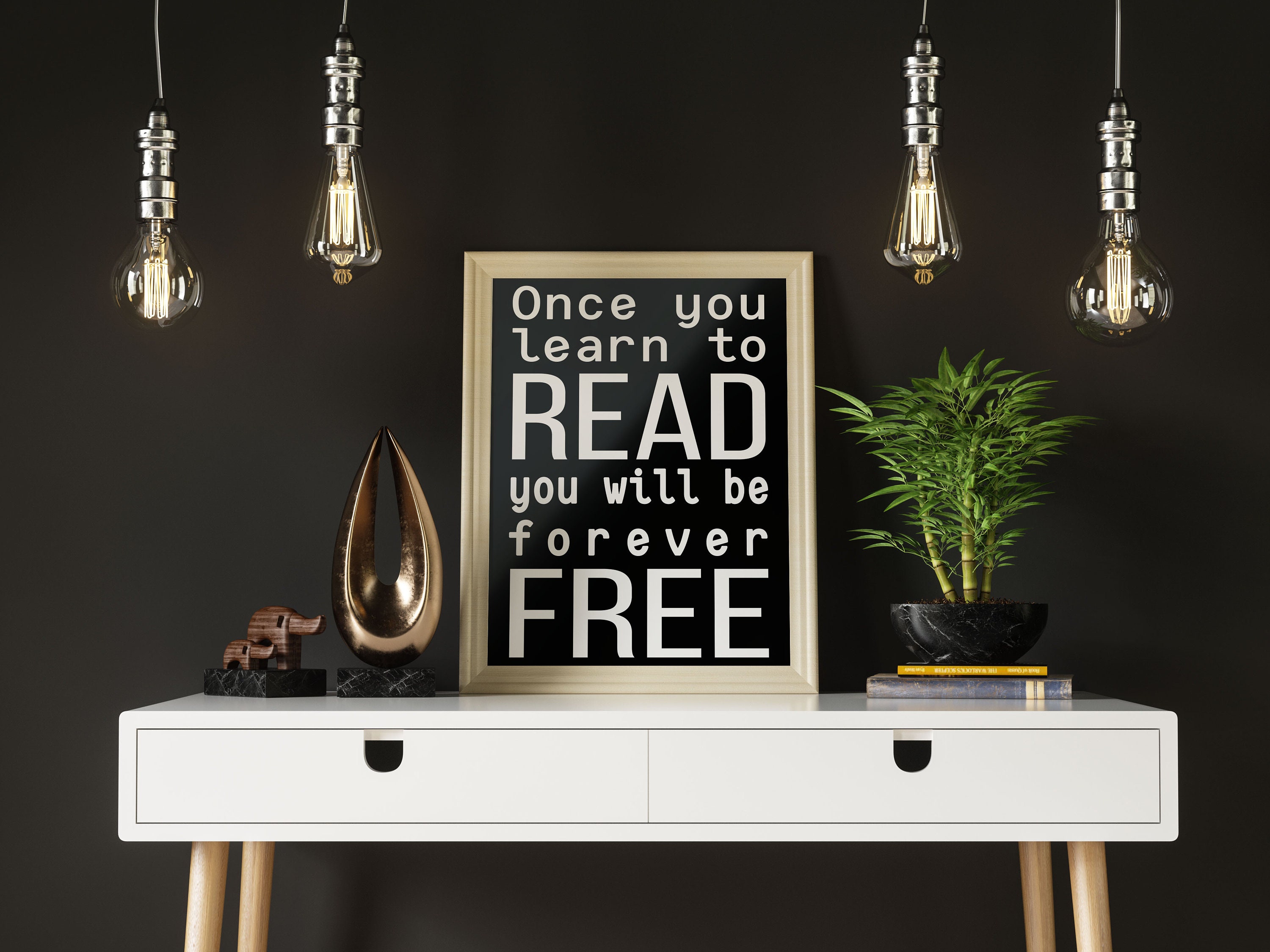 Reading Poster & Wall Art for Books Lovers Printable Library Sign