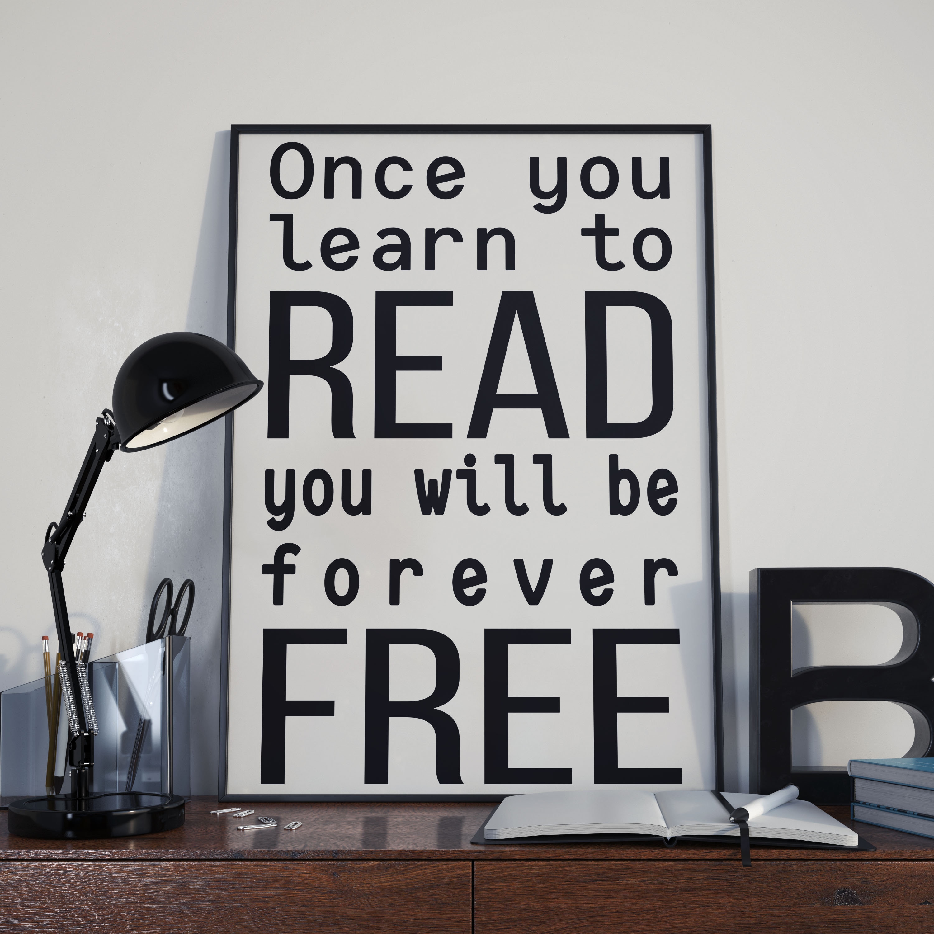 Reading Poster & Wall Art for Books Lovers Printable Library Sign