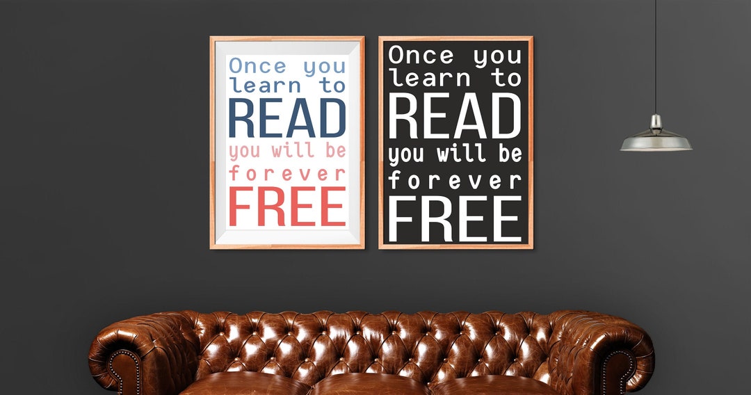 Reading Poster & Wall Art for Books Lovers Printable Library Sign