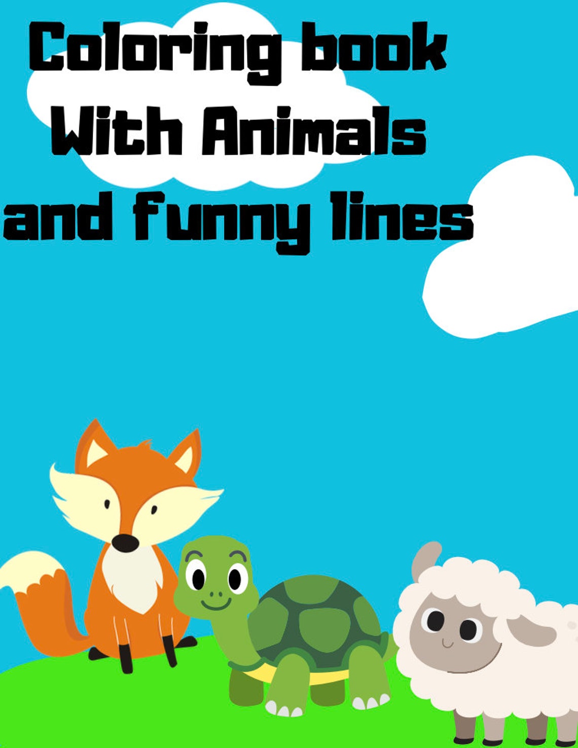 14 Page Cute Bubbly Animal Coloring Book With Funny Lines and Phrases ...