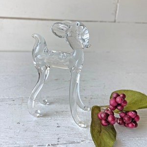 Vintage Baby Glass Deer, Glass Fawn // Glass Forest Animals, Deer Lover, Collector // Perfect Gift image 1