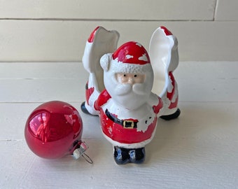 Vintage Santa Man Candle Holder, Santa Votive Holder // Vintage Santa Decor, Santa Candle // Perfect Gift