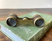 Vintage Mini Binoculars Opera Glasses Brass Leather Glasses Antique Magnifier Vintage Theater Glasses