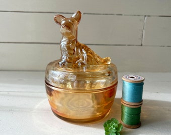 Vintage Marigold Jeanette Scottish Terrier Dog Powder Dish // Jewelry Dish, Vanity Dish, Desk Organizer, Unique Dog Decor // Perfect Gift