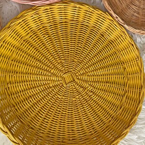 Vintage Set of 3 Wall Basket Medium Large Wall Coverings // Boho, Shabby Chic, Rustic Basket, Collage, Rattan Wall Baskets image 2