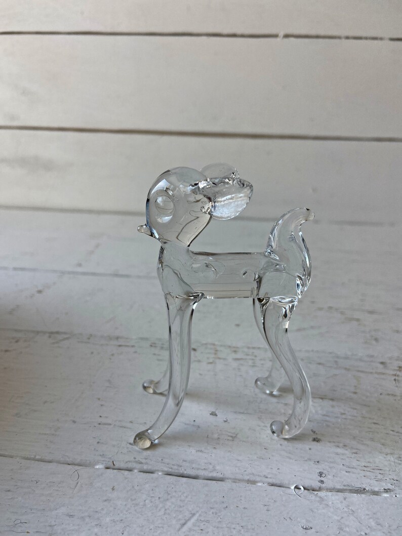 Vintage Baby Glass Deer, Glass Fawn // Glass Forest Animals, Deer Lover, Collector // Perfect Gift image 4