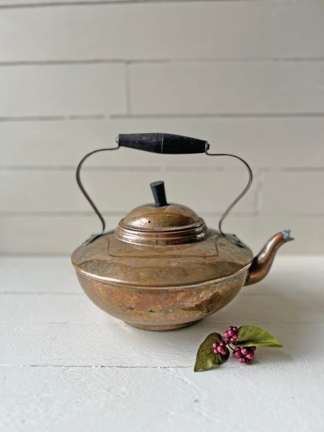 Vintage Copper Tea Kettle With Handle Copper Pot Vase // Etsy